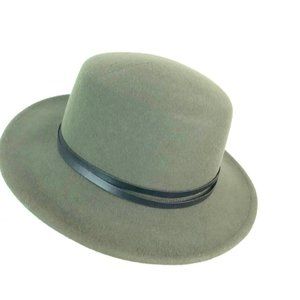 OLIVE GREEN FEDORA HAT